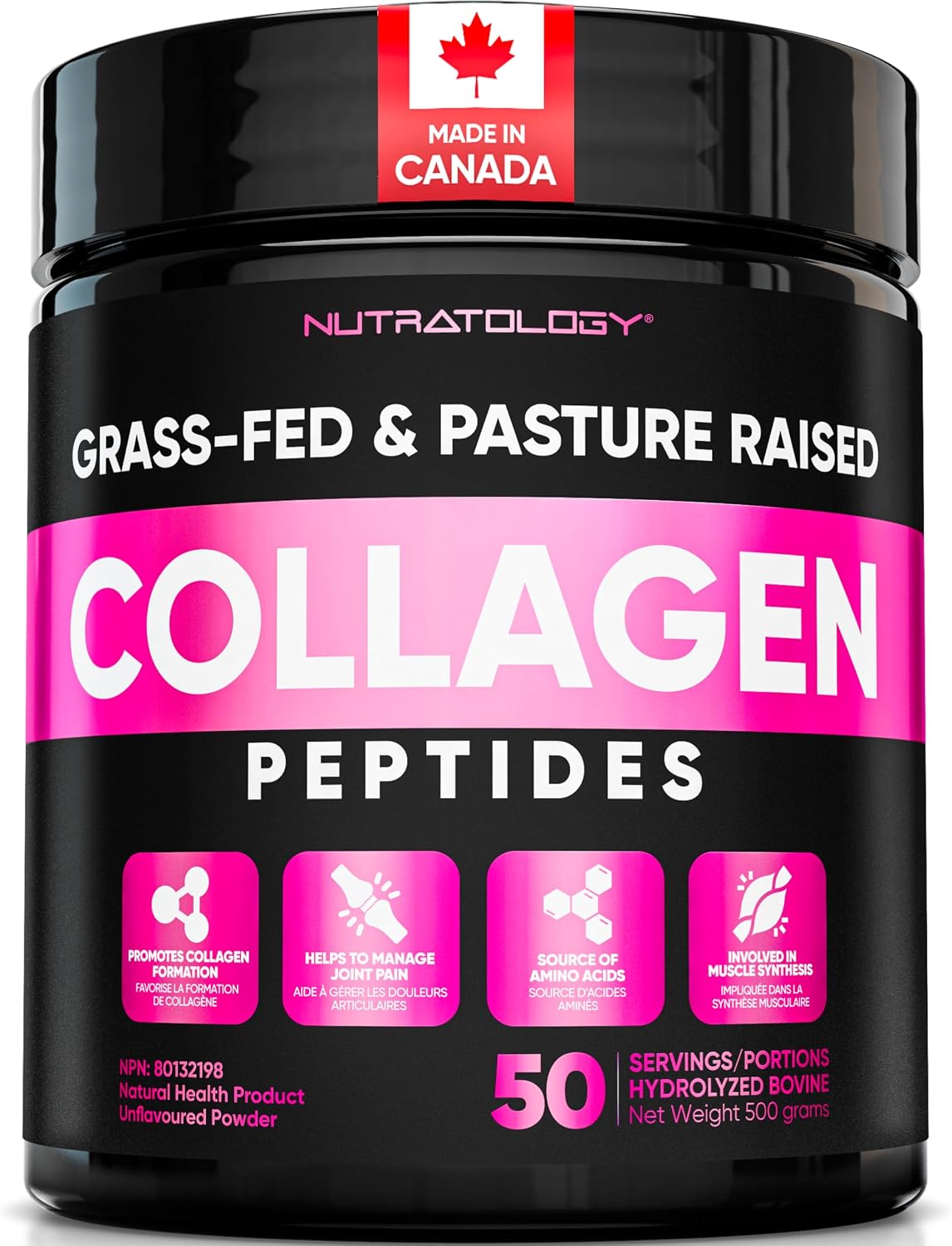 Nutratology® Collagen Powder | 500G | Grass-Fed | Dissolves Easily