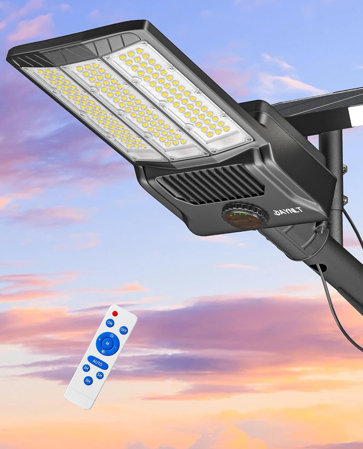 JAYNLT Y-8000W Solar Street Lights Outdoor, Commercial Parking Lot Lights