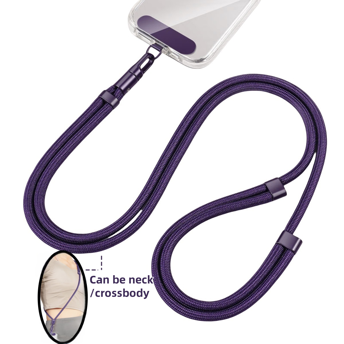 Universal Phone Lanyard with Clip Upgraded Anti-Drop 360 Rotation Adjustable
