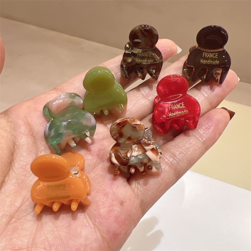 2Pcs/Set Mini 2cm Acetate Small Hair Claw Side Pins Acetate Hair Crabs for Girls Cute